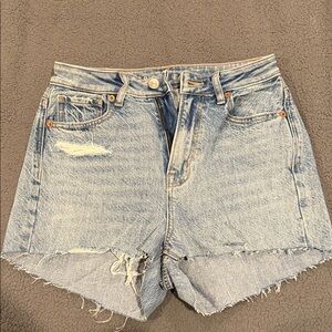 American Eagle Outfitters Light Blue Distressed Jean Shorts